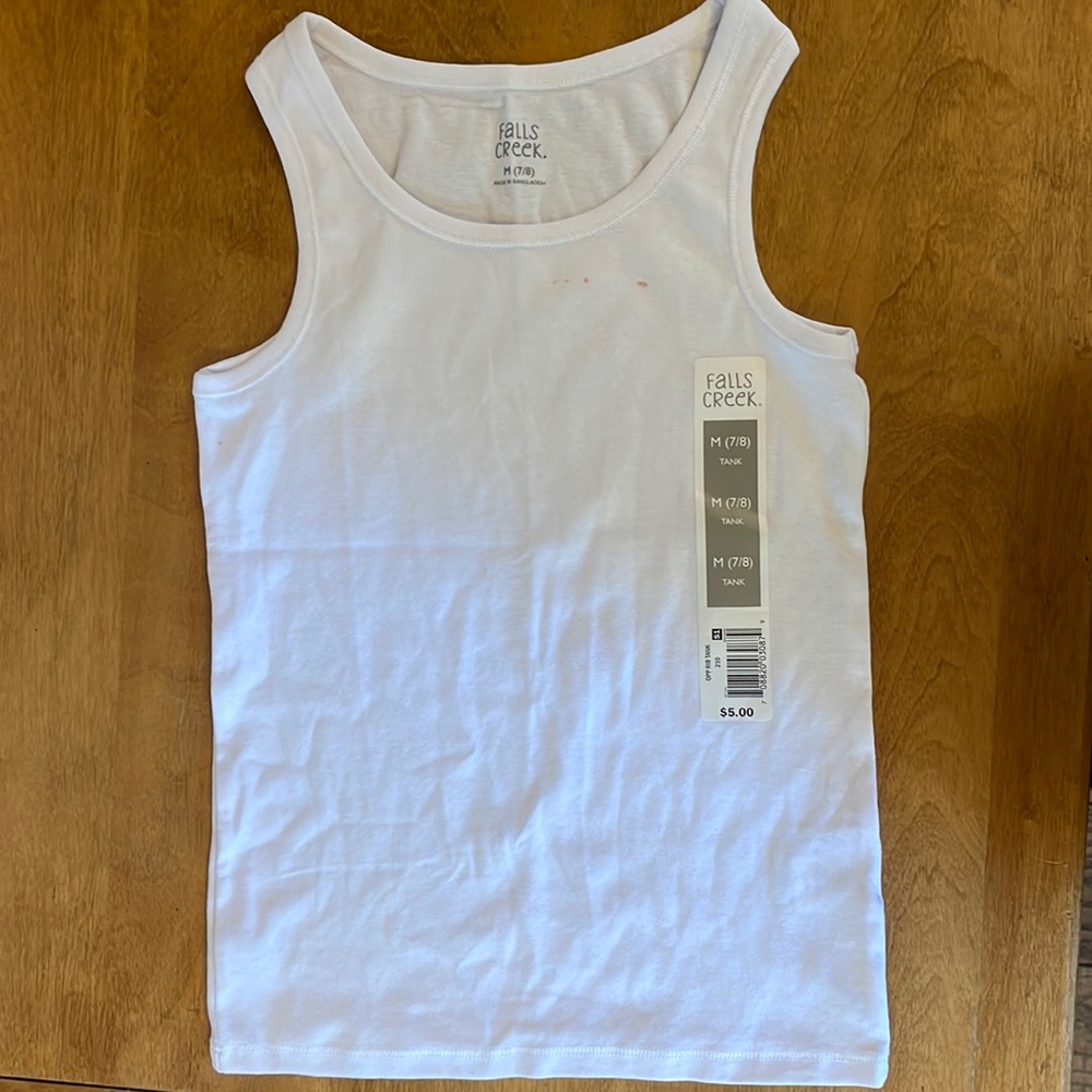 Falls creek white tank top 7/8